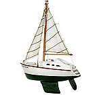 Wooden Sailboat with Green Hull Personalized Christmas Ornament