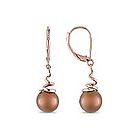 14k Rose Gold Freshwater Chocolate Pearl Drop Earrings