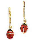 14 Karat Ladybug Earrings