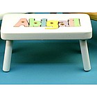 Puzzle Stool with White Finish