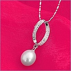 White Pearl Drop Bridal Necklace
