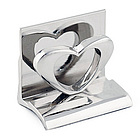 Silver Heart Business Card Holder