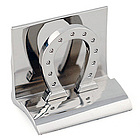 Silver Horseshoe Business Card Holder