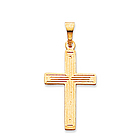 14k Yellow Gold Trendy Cross Pendant