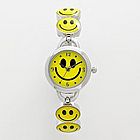 Silver-Tone Smiley Face Watch