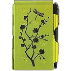 Lime Blossoms Flip Notes Notepad with Pen