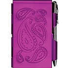 Passion Purple Paisley Flip Notes Notepad with Pen