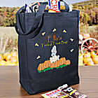 Ghostly Personalized Black Canvas Trick or Treat Bag
