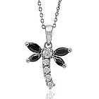 Sterling Silver CZ Dragonfly Pendant Necklace