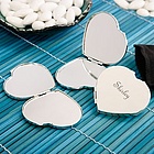 Personalized Silver Heart Shaped Compact Mirror