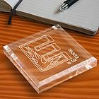 Personalized Flame Initial Keepsake & Paperweight