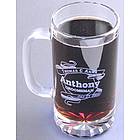 Engravable 15oz Etched Glass Beer Mug