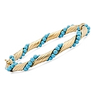Italian Vermeil Turquoise Twist Bangle