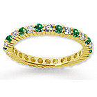 1/2Ct Emerald And Diamond 14K Yellow Gold Eternity Band