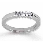 14k White Gold 5 Stone Diamond Anniversary Band