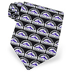 Colorado Rockies All Logos Black Silk Tie