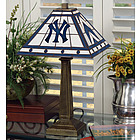 NY Yankees Mission Style Stained Glass Table Lamp