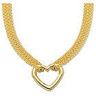 14K Yellow Gold Heart Pendant with Mesh Chain