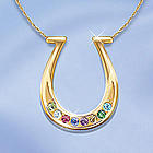 The Good Fortune Lucky Horseshoe Jewel Pendant Necklace