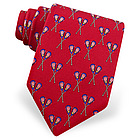 Lacrosse Red Silk Tie