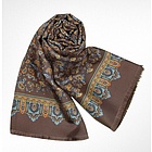 Mini Paisley Print Wool and Silk Reversible Men's Scarf