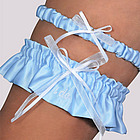 Embroidered I Do Wedding Garter in Blue
