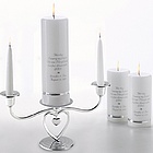 Personalized Deluxe Unity Candle Set with Silver Heart Stand