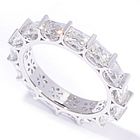 Sterling Silver / Platinum Baguette Cut Brilliante Eternity Band