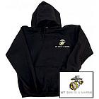 My Son Is a Marine Embroidered Hooded Pullover Sweatshirt