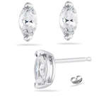 Marquise Diamond Stud Earrings in 14K White Gold