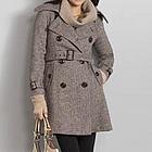 Women's Wool Blend Tweed Trench