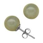 Sterling Silver Jade Bead Earrings