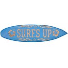 Surf's Up Light Blue Surfboard Sign
