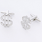 Dashing Dollar Sign Cufflinks with Personalized Case