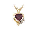 Heart Shape Garnet Gemstone and Diamond Pendant