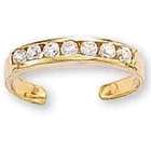14k Yellow Gold 7 CZ Toe Ring
