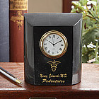 Personalized Medical Doctor Marble Desk Clock