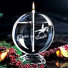 Pedestal Oil Candle with Peace Etching