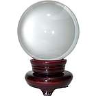5" Crystal Ball with Revolving Wood Stand
