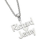 Sterling Silver Couple's Names Pendant