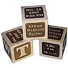 Personalized Wooden Birth Record Blocks