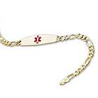 14k Gold Figaro Medical Identification Bracelet