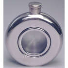 Engraved Stainless Steel Round Whiskey Flask