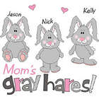 Mom's Gray Hares Personalized T-Shirt