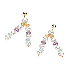 14K Cultured Freshwater Pearl with Gemstones Earrings
