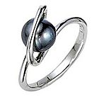 14k Gold Akoya Black Pearl Ring