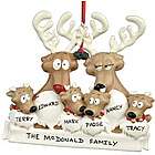 Personalized Reindeer Family of 6 Christmas Ornament