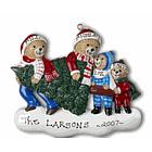 Bears Carrying Christmas Tree Personalized Ornament