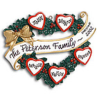 Little Hearts Family Wreath Personalized Christmas Ornament