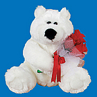 Plush Polar Bear with Roses